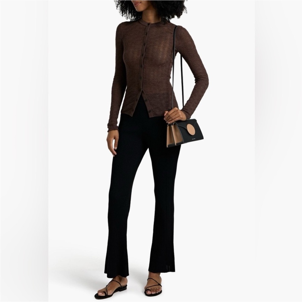 **New** A.L.C. Womens Ayla ribbed-knit bootcut pants, Black size small